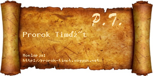 Prorok Timót névjegykártya